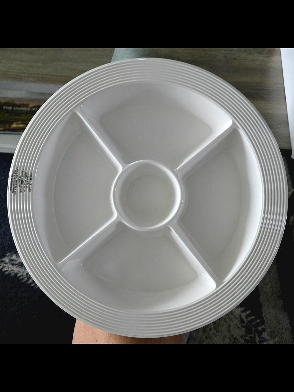 Nora Fleming White Divided Dish With Golf Ball Insert